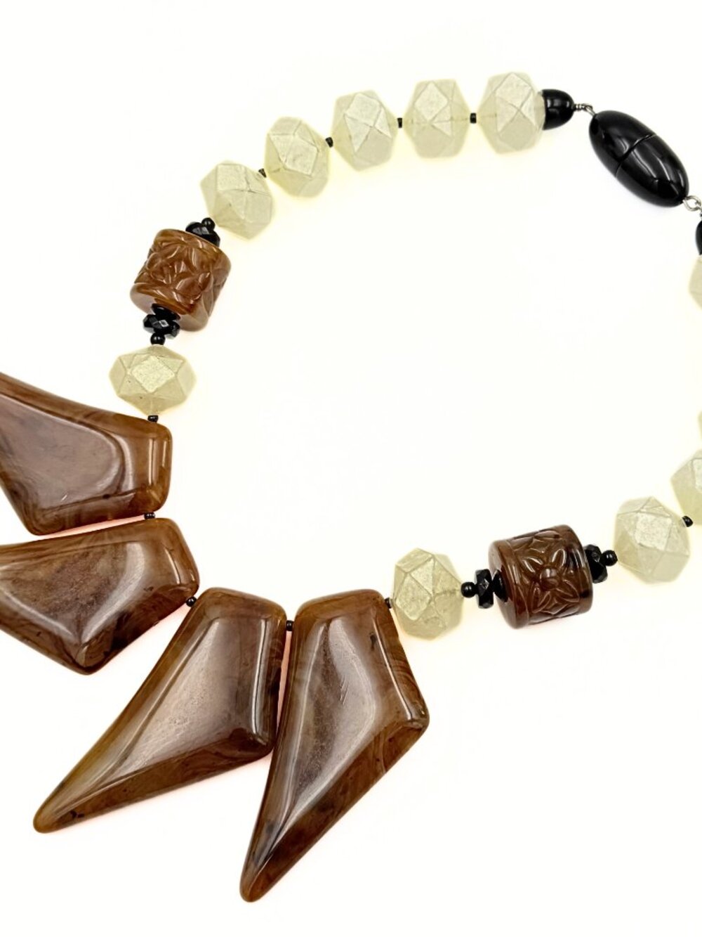 Angela Caputi Designer Signed  Palette French Geometric Acrylic Bib Necklace - Picture 2 of 7